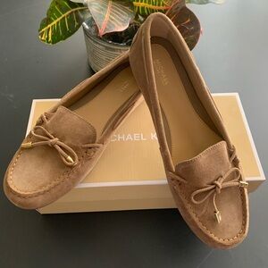 Michael Kors Tan Suede Moccasin Flats